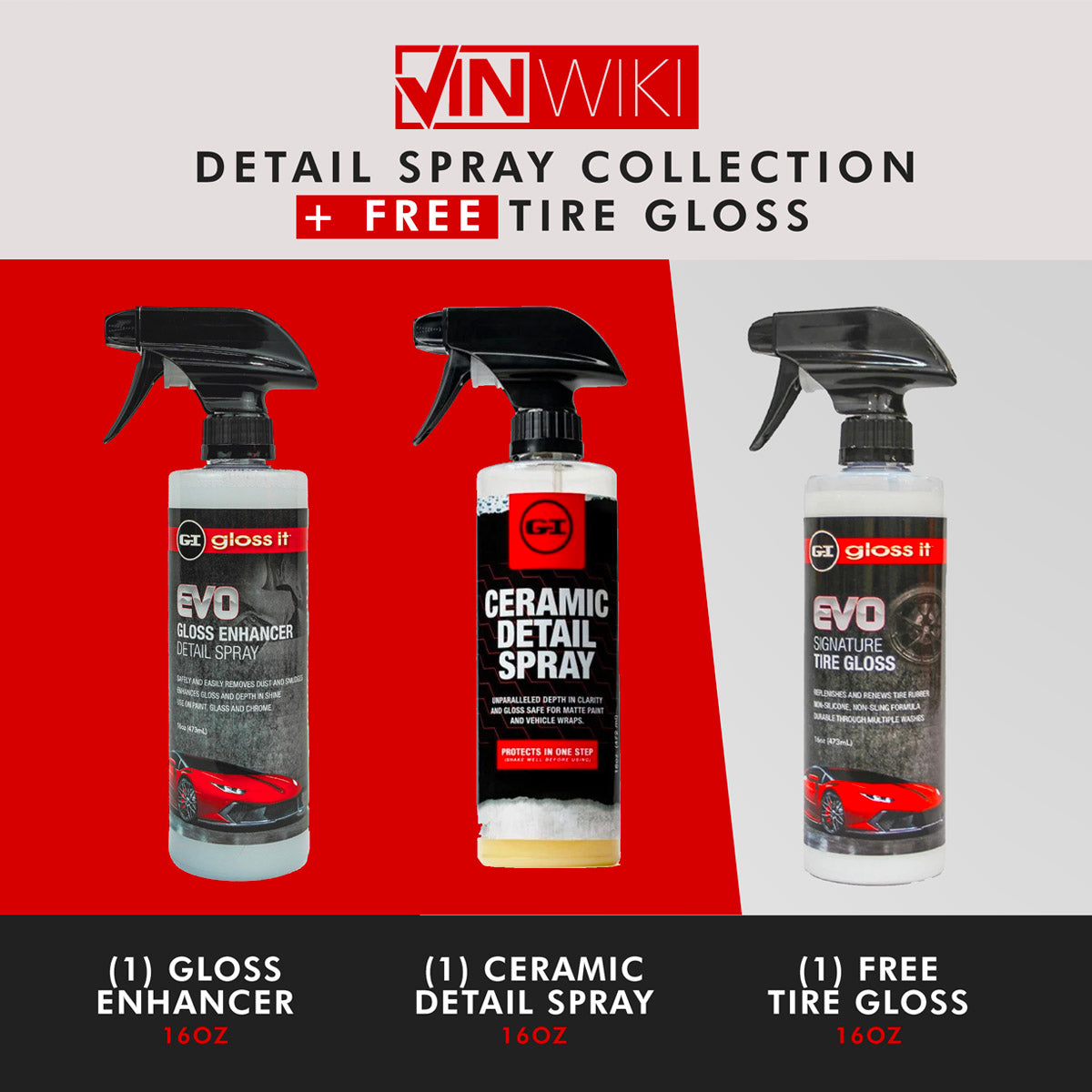 VinWiki Detail Spray Collection + Free Tire Gloss